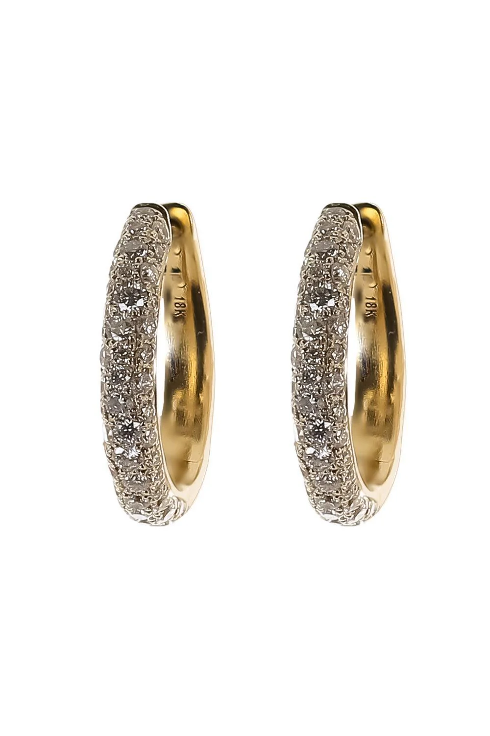 Diamond Cobblestone Hoop Earrings