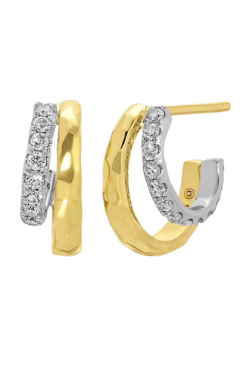 Diamond Petite Double Tribute Hoop Earrings