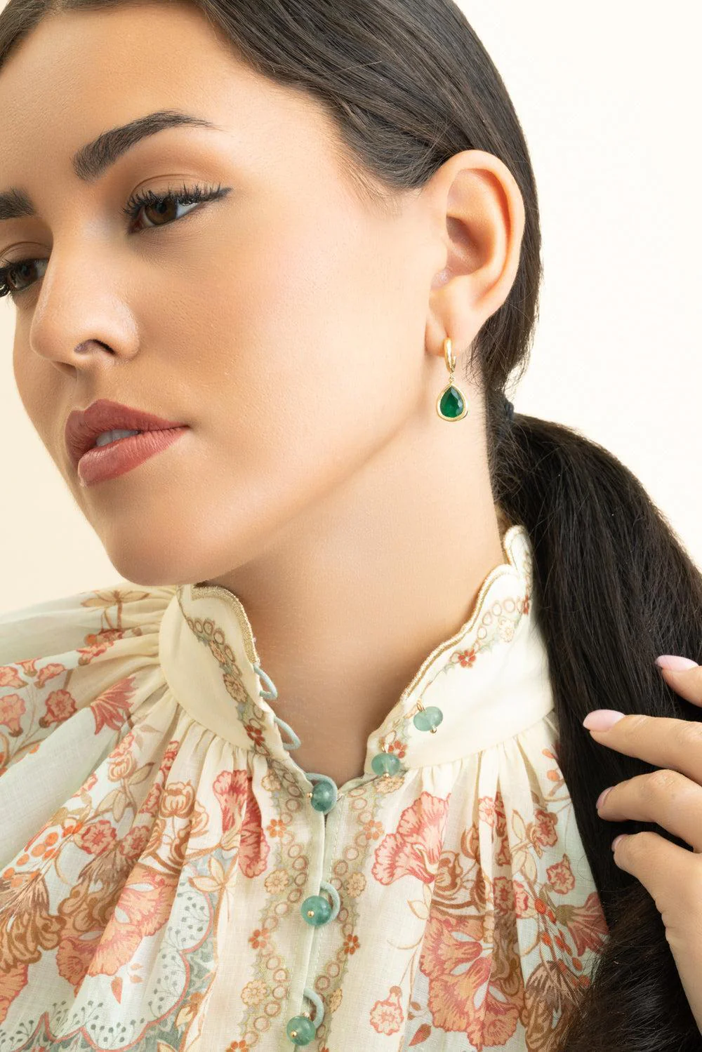 Emerald Pear Hidden Gems Earrings - Image 3