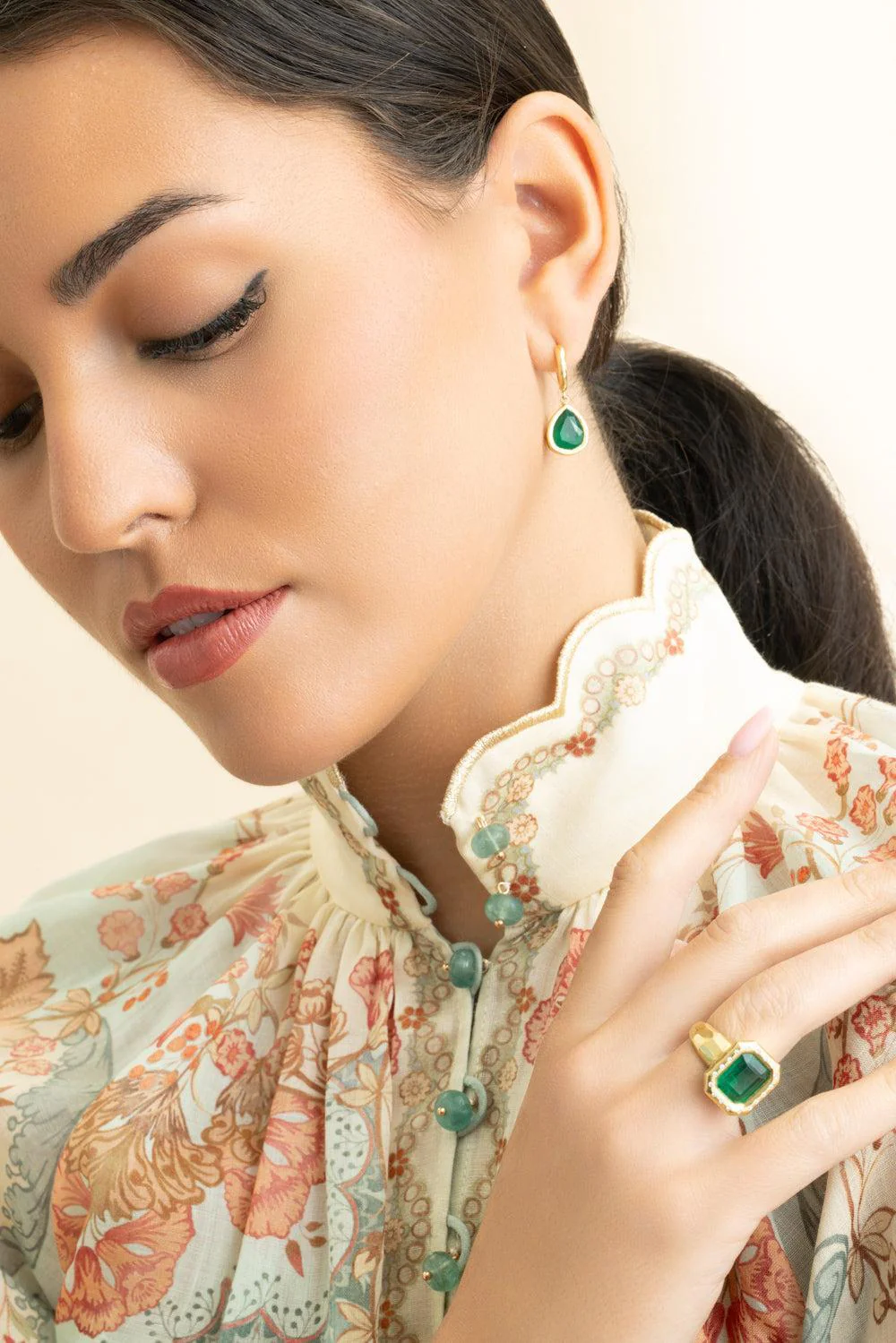 Emerald Pear Hidden Gems Earrings - Image 4