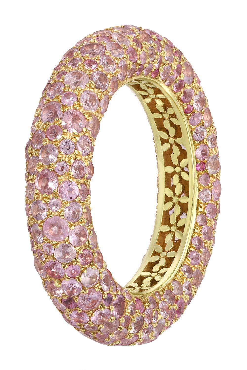 Pink Sapphire Blossom Bubble Ring - Image 4
