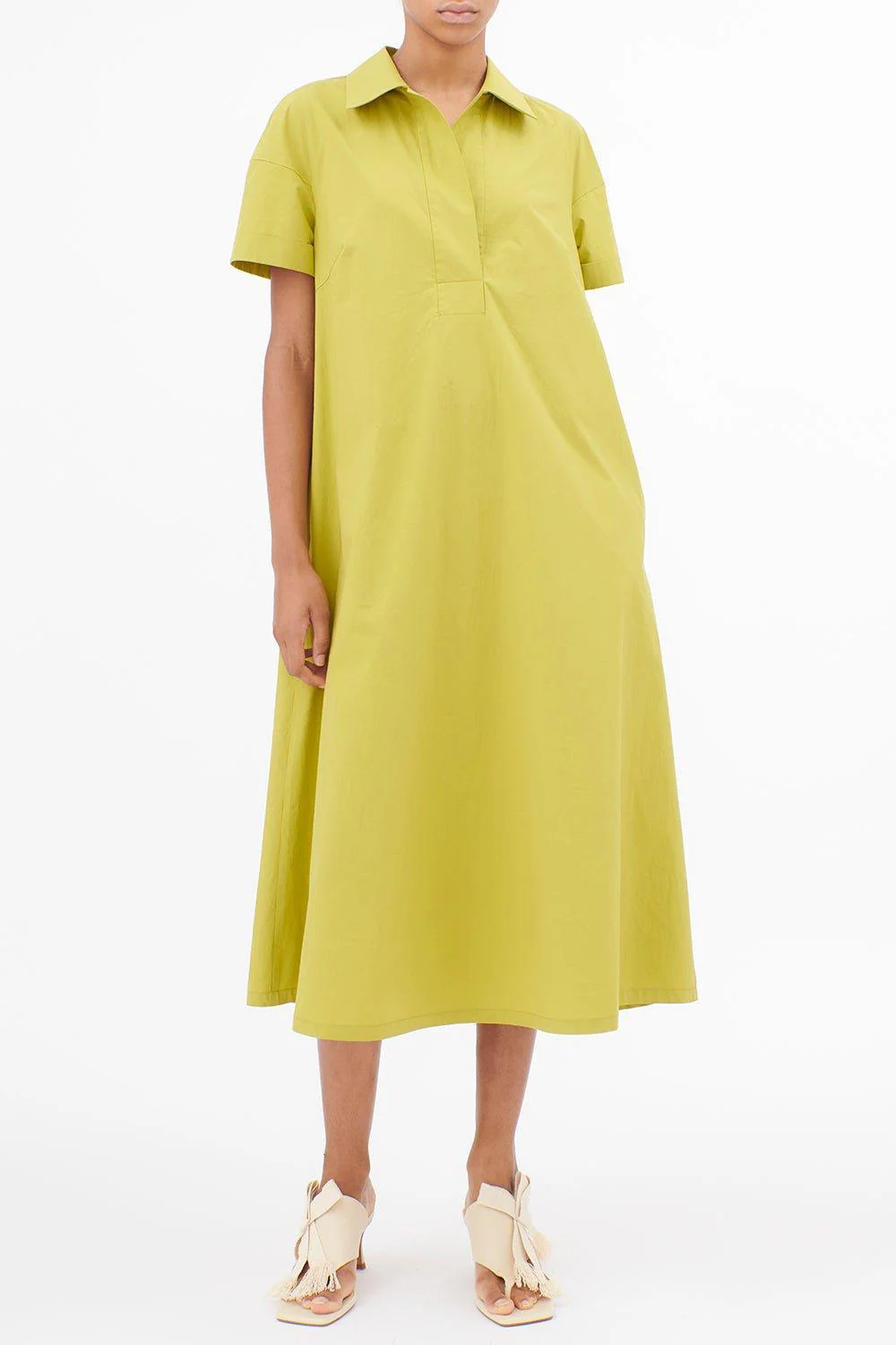 Short Sleeve Shirt Dress - Limetta - Image 2