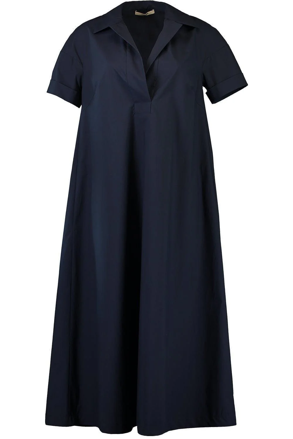 Short Sleeve Shirt Dress - Navy