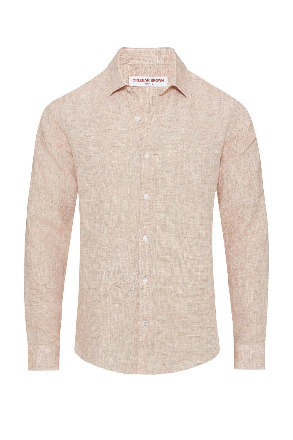 Giles Classic Collar Shirt - Pink Sand White