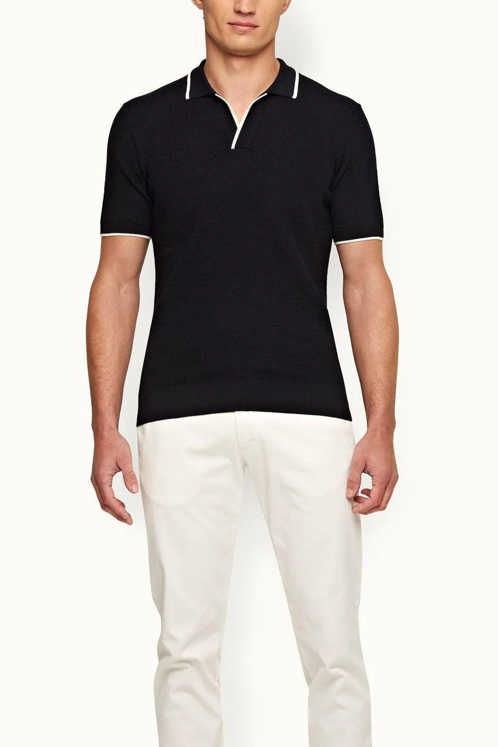 Horton Merino Polo - Navy - Image 2