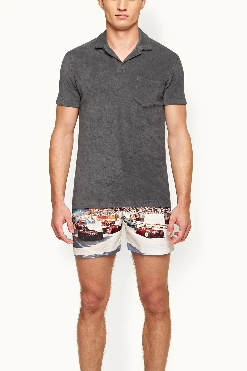 Terry Toweling Polo - Granite - Image 2
