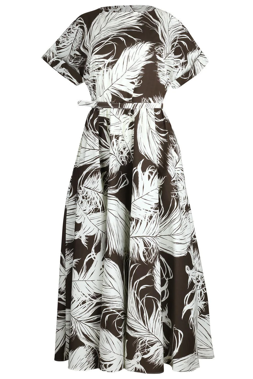 All Over Feathers Poplin Dress