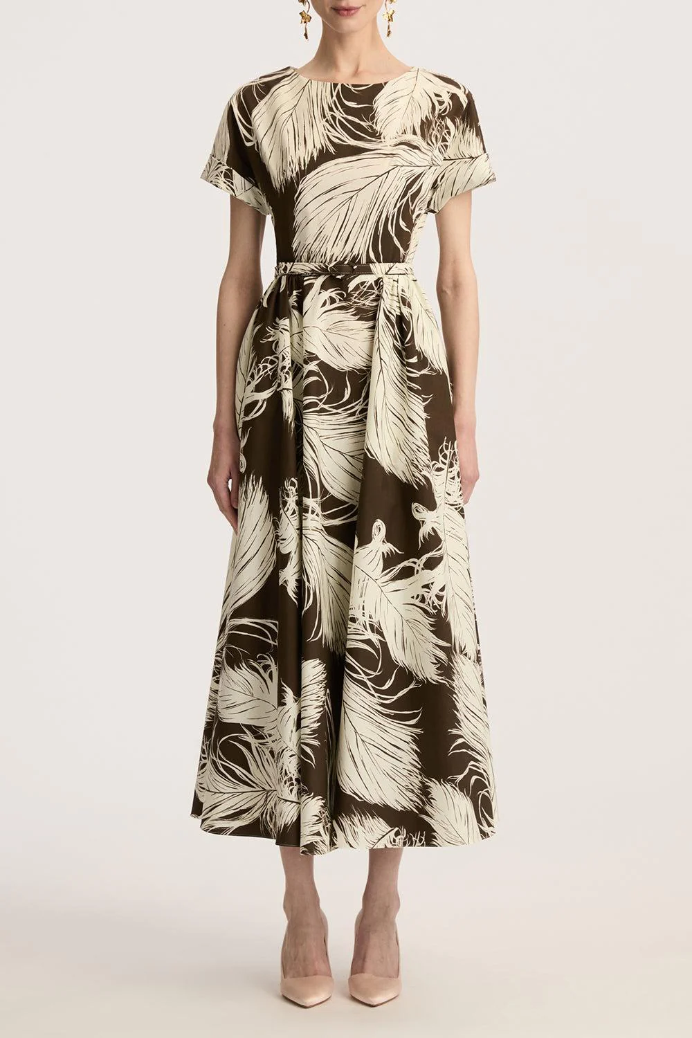All Over Feathers Poplin Dress - Image 2