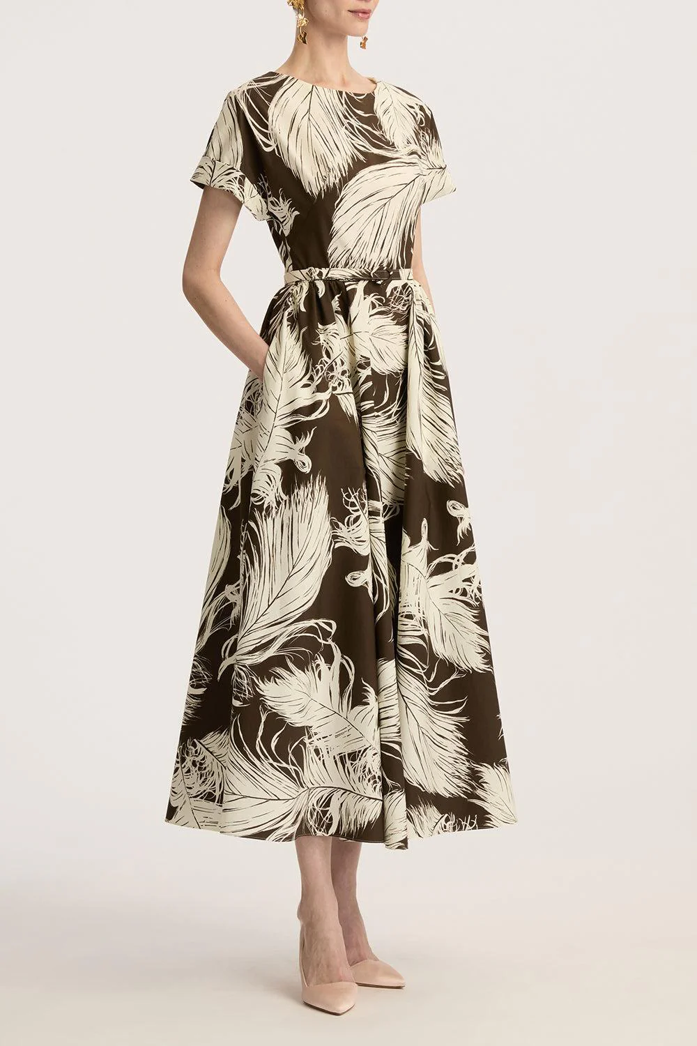 All Over Feathers Poplin Dress - Image 3