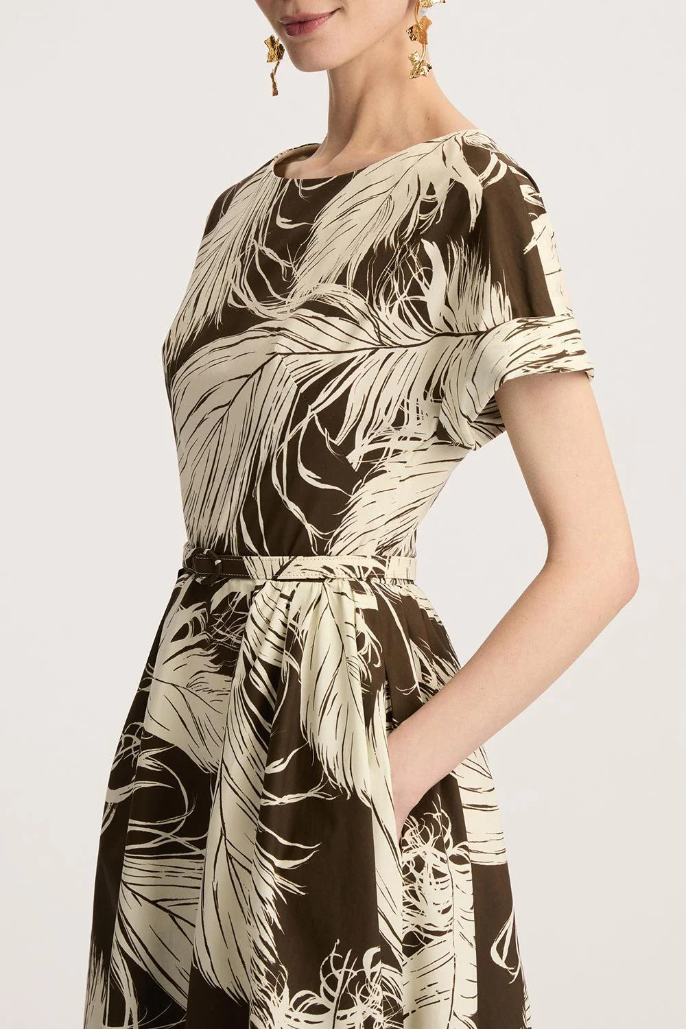 All Over Feathers Poplin Dress - Image 4