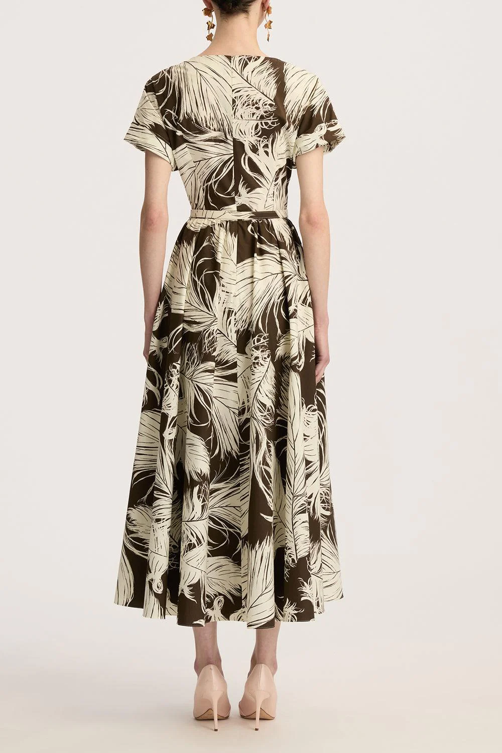All Over Feathers Poplin Dress - Image 5