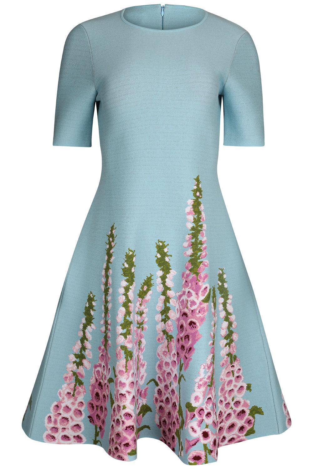 Allium Jacquard Fit & Flare Knit Dress