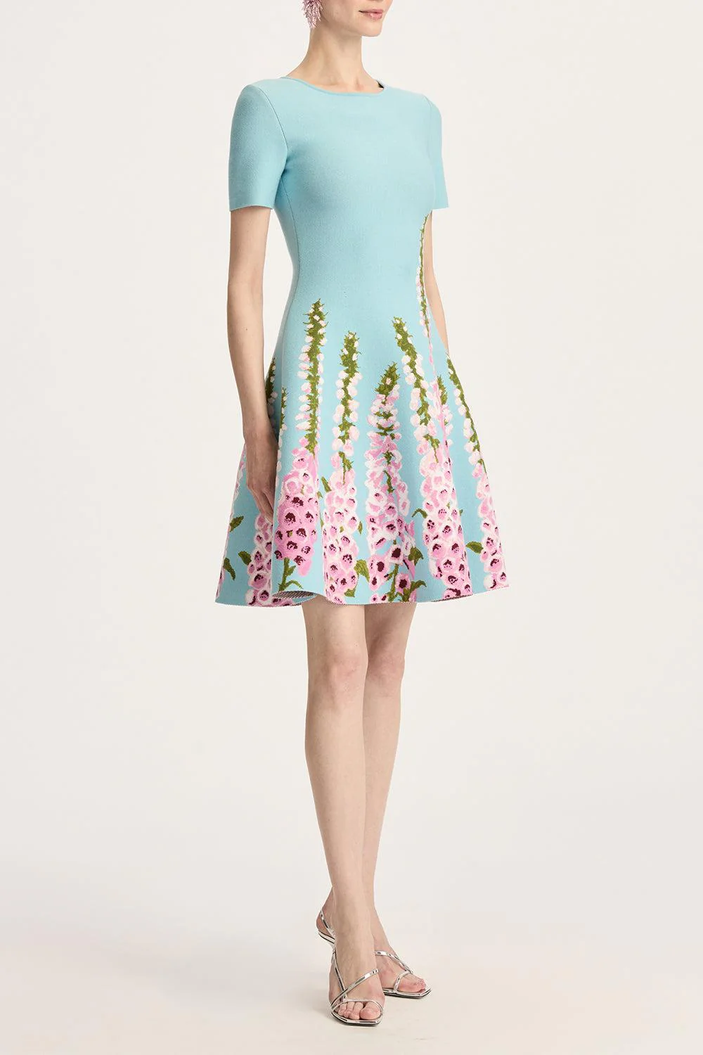 Allium Jacquard Fit & Flare Knit Dress - Image 3