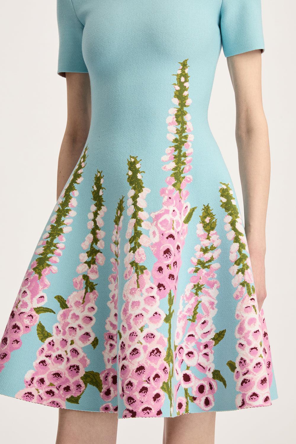 Allium Jacquard Fit & Flare Knit Dress - Image 4