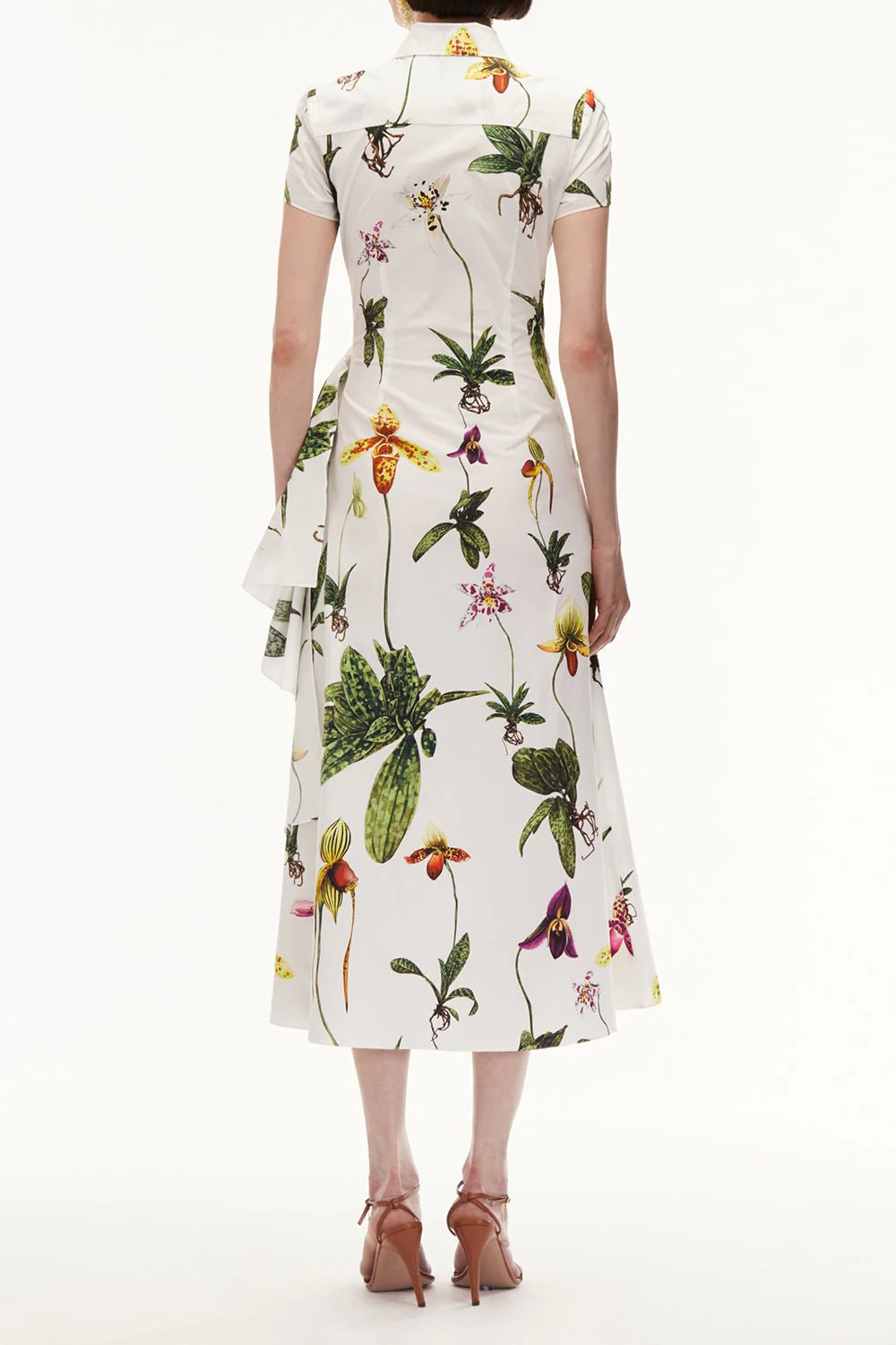 Cap Sleeve Orchid Draped Dress - Image 3