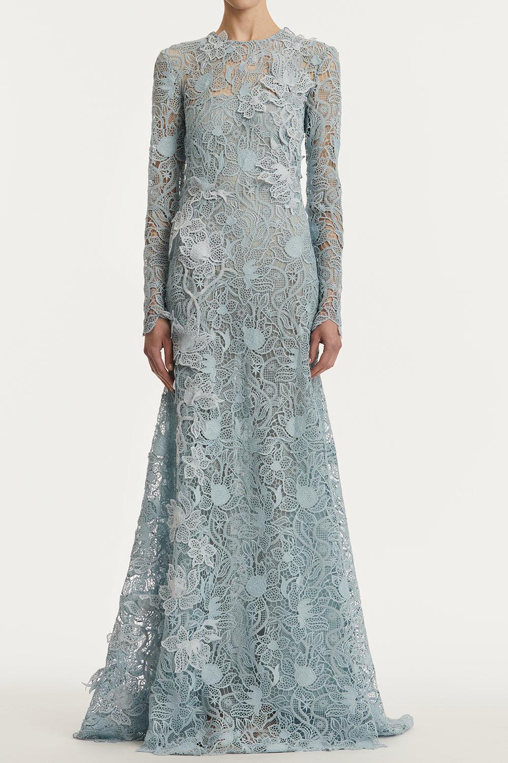 Corded Botanical Guipure Gown - Image 2