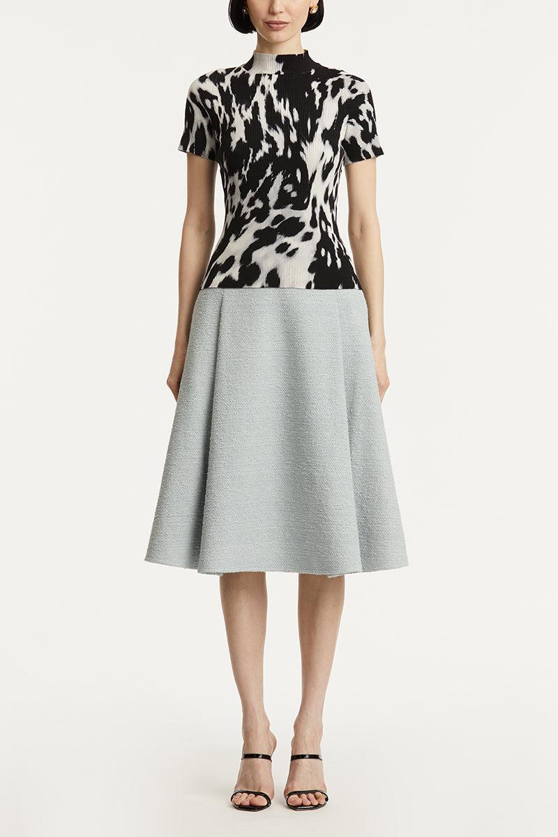 Cow Print Classic Mockneck Short Sleeve Tee - Image 2