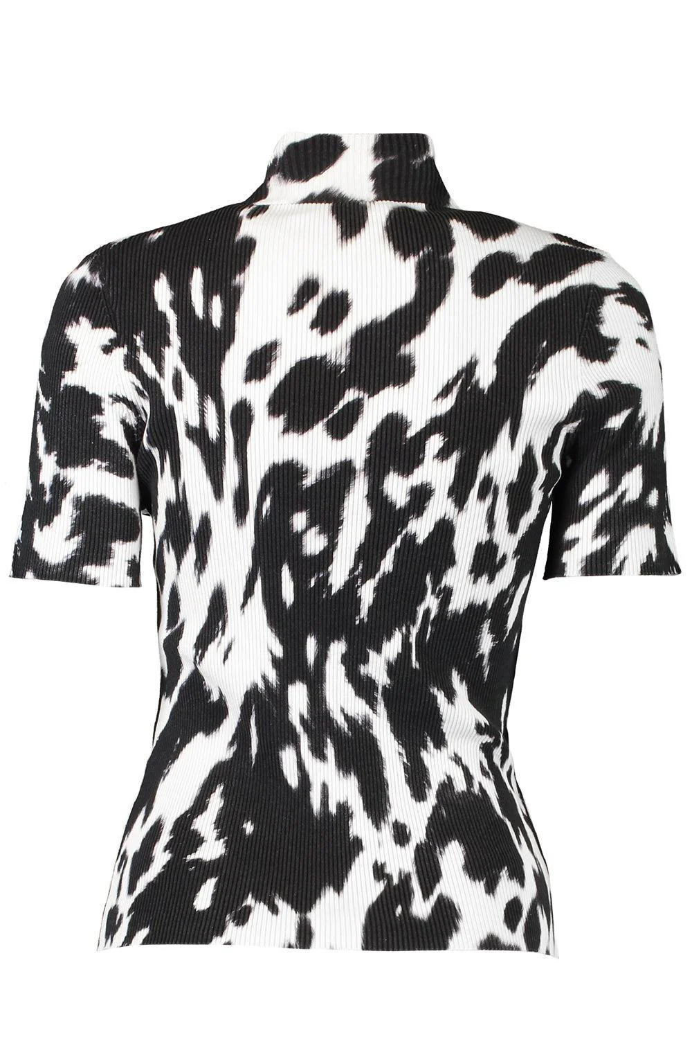 Cow Print Classic Mockneck Short Sleeve Tee - Image 7