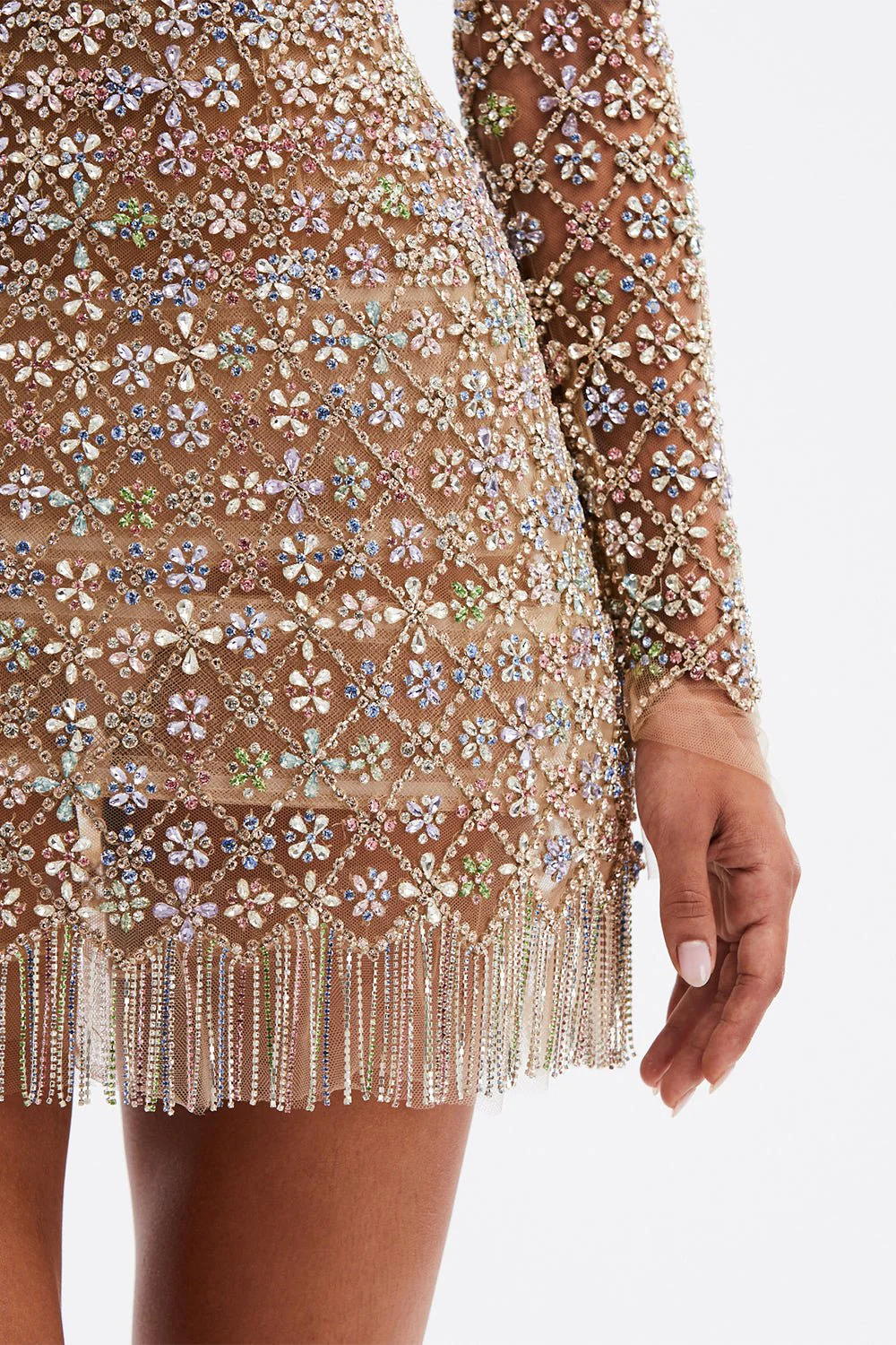 Crystal Embellished Cocktail Dress - Image 3