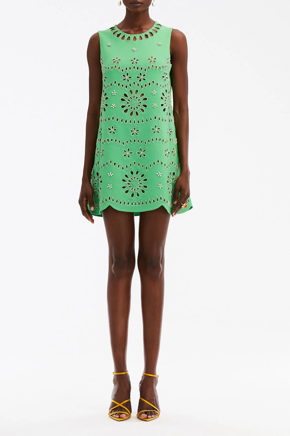 Crystal Eyelet Shift Dress