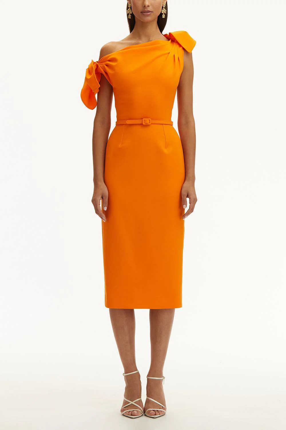 Drape Neck Detail Slit Dress - Image 2