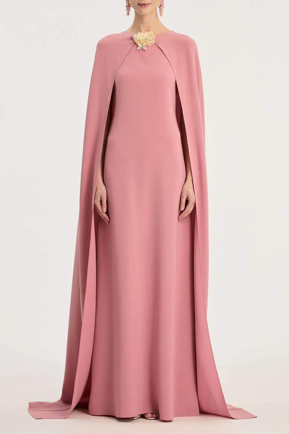 Draped Sleeve Brooch Caftan Gown - Image 2