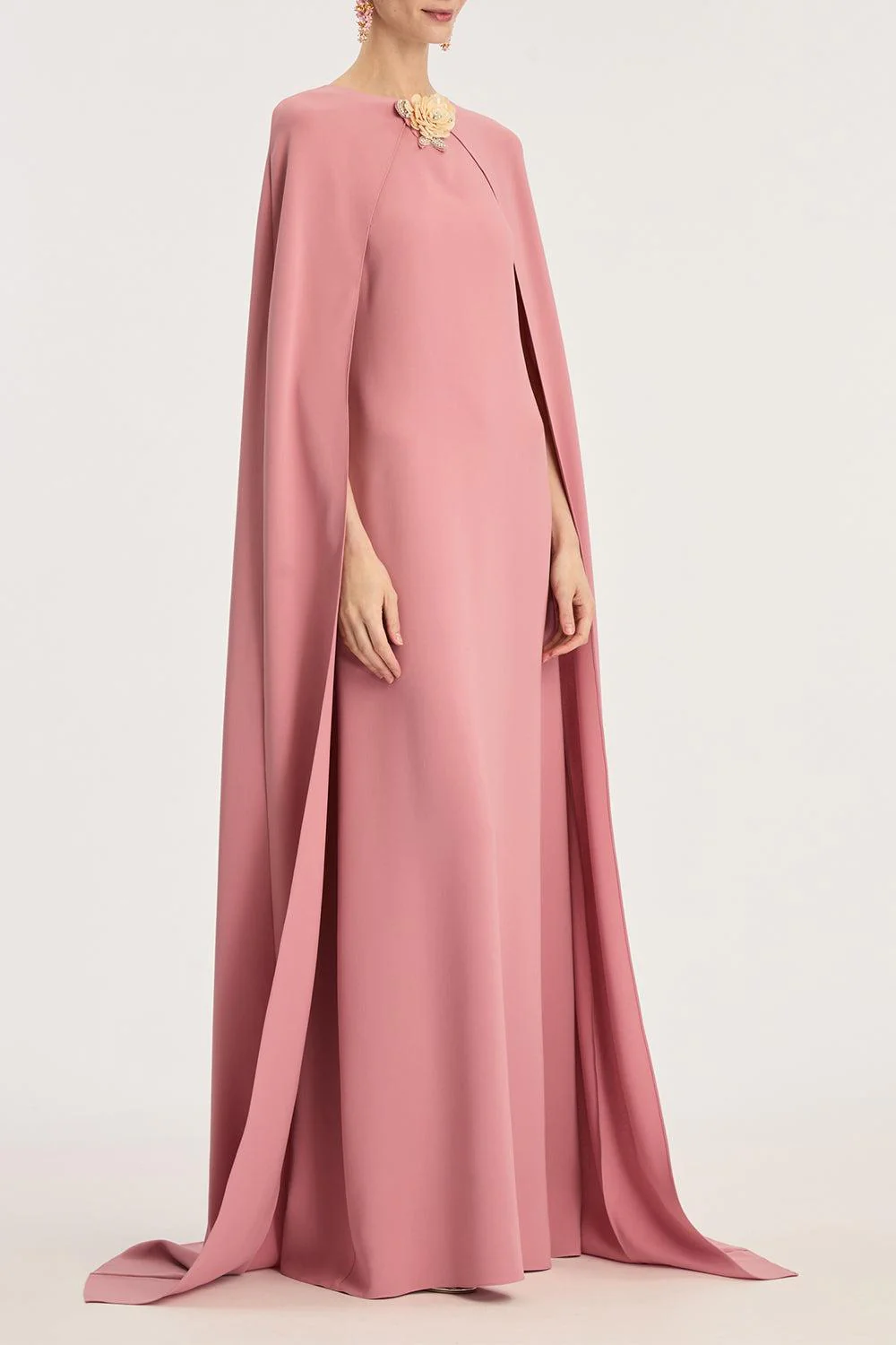 Draped Sleeve Brooch Caftan Gown - Image 3