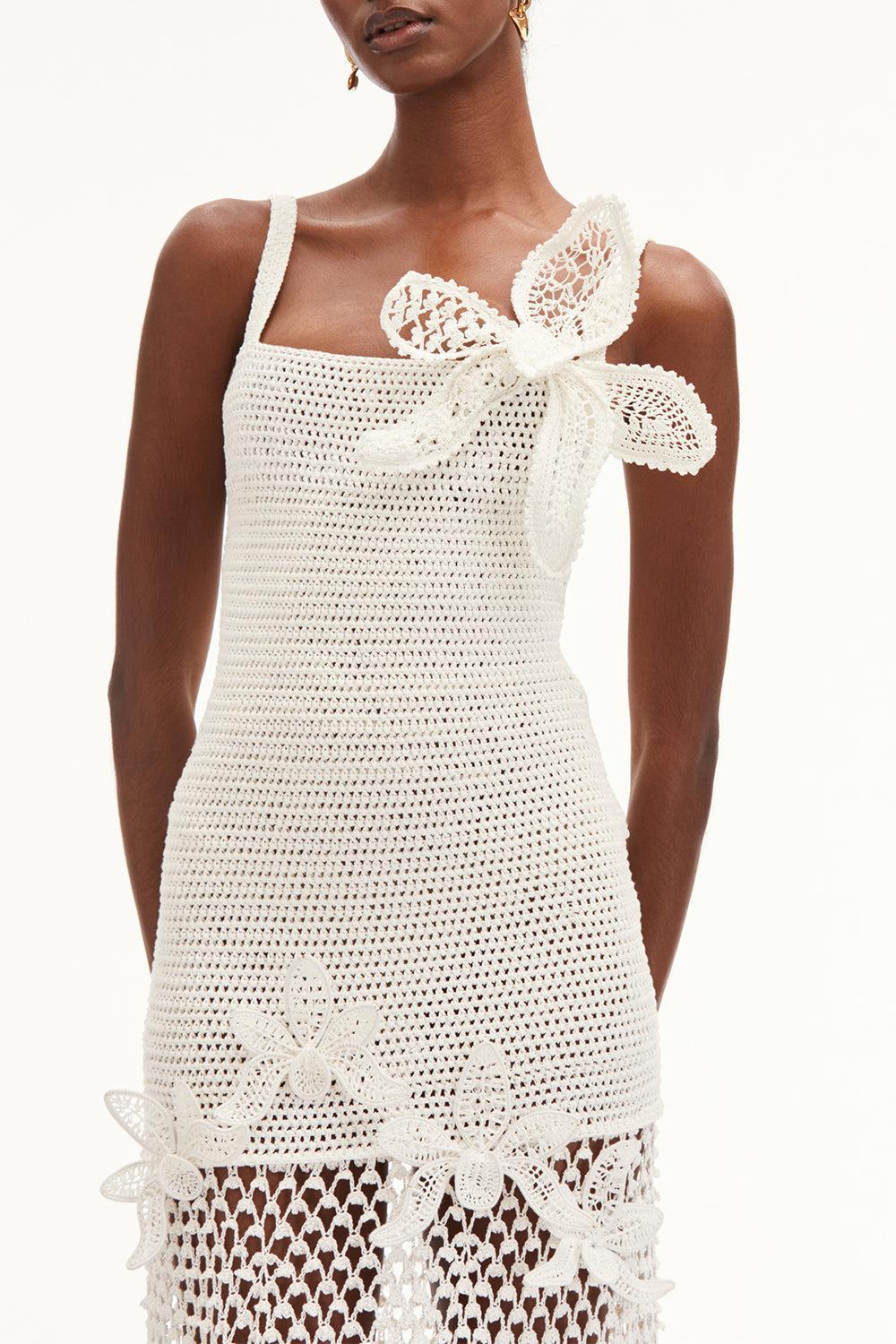 Halter Orchid Embroidered Dress - Image 3