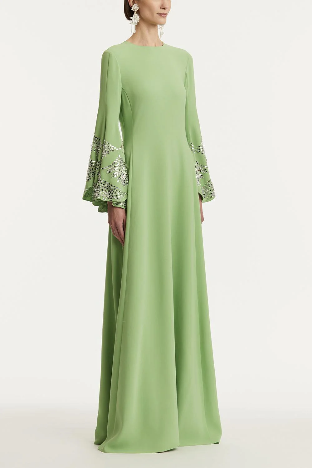 Long Sleeve Crystal Embroidered Caftan - Image 3