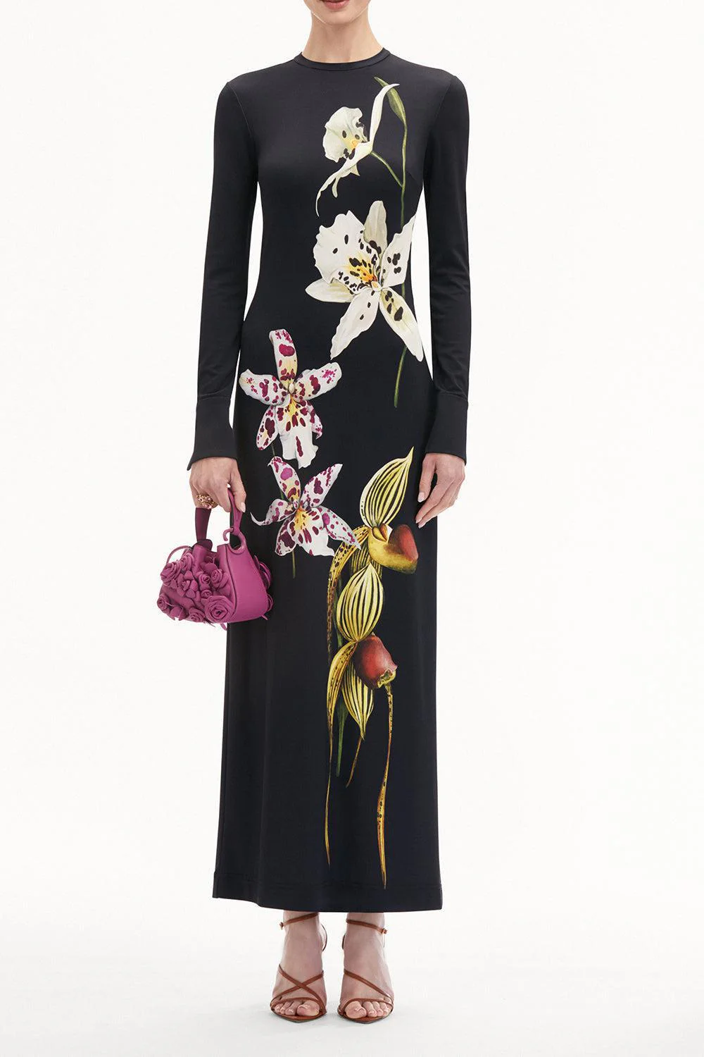 Long Sleeve Orchids Dress