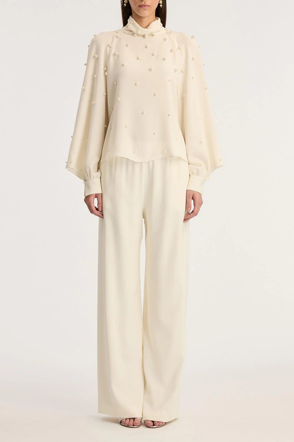 Long Sleeve Pearl Embroidered Blouse - Image 2