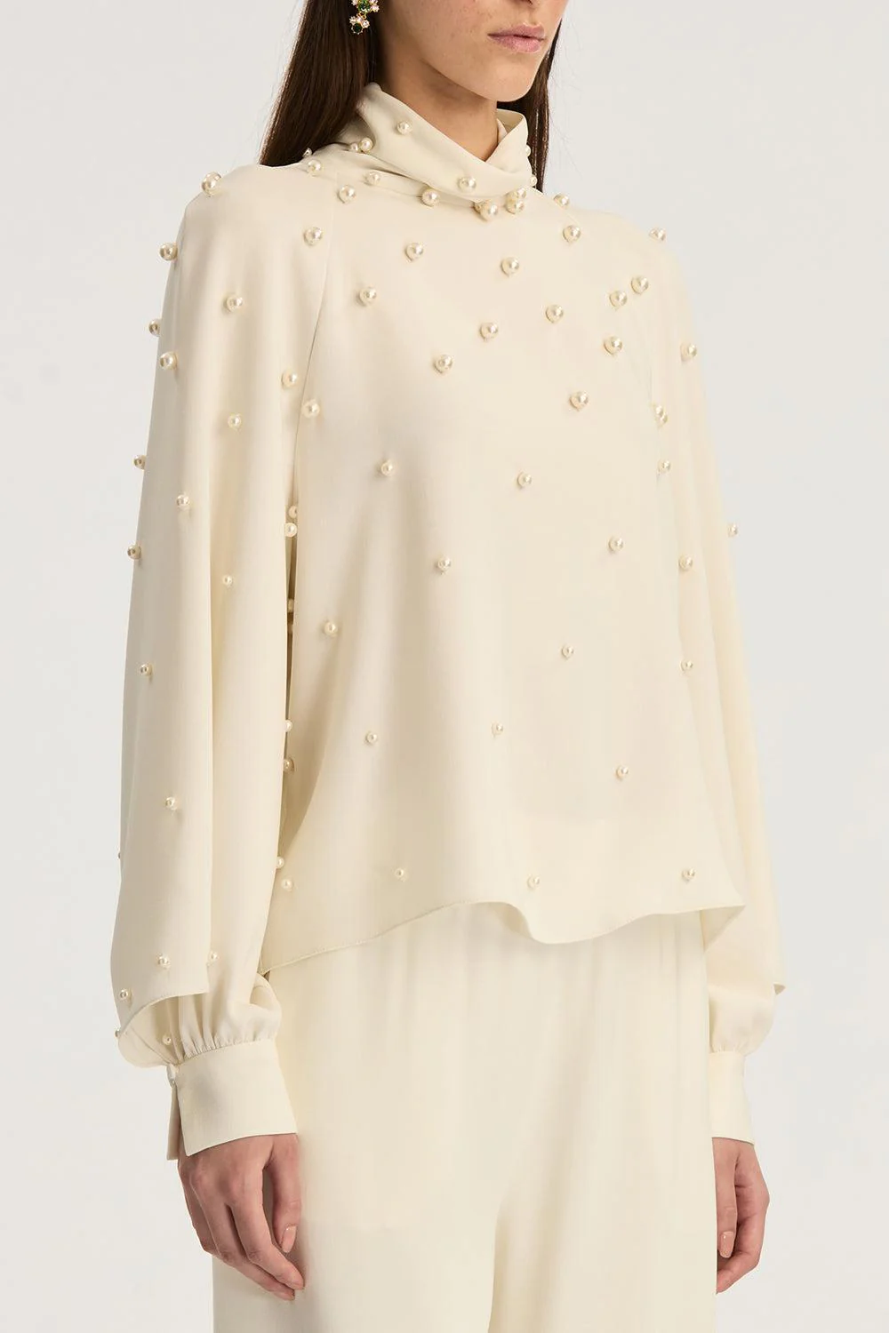 Long Sleeve Pearl Embroidered Blouse - Image 5