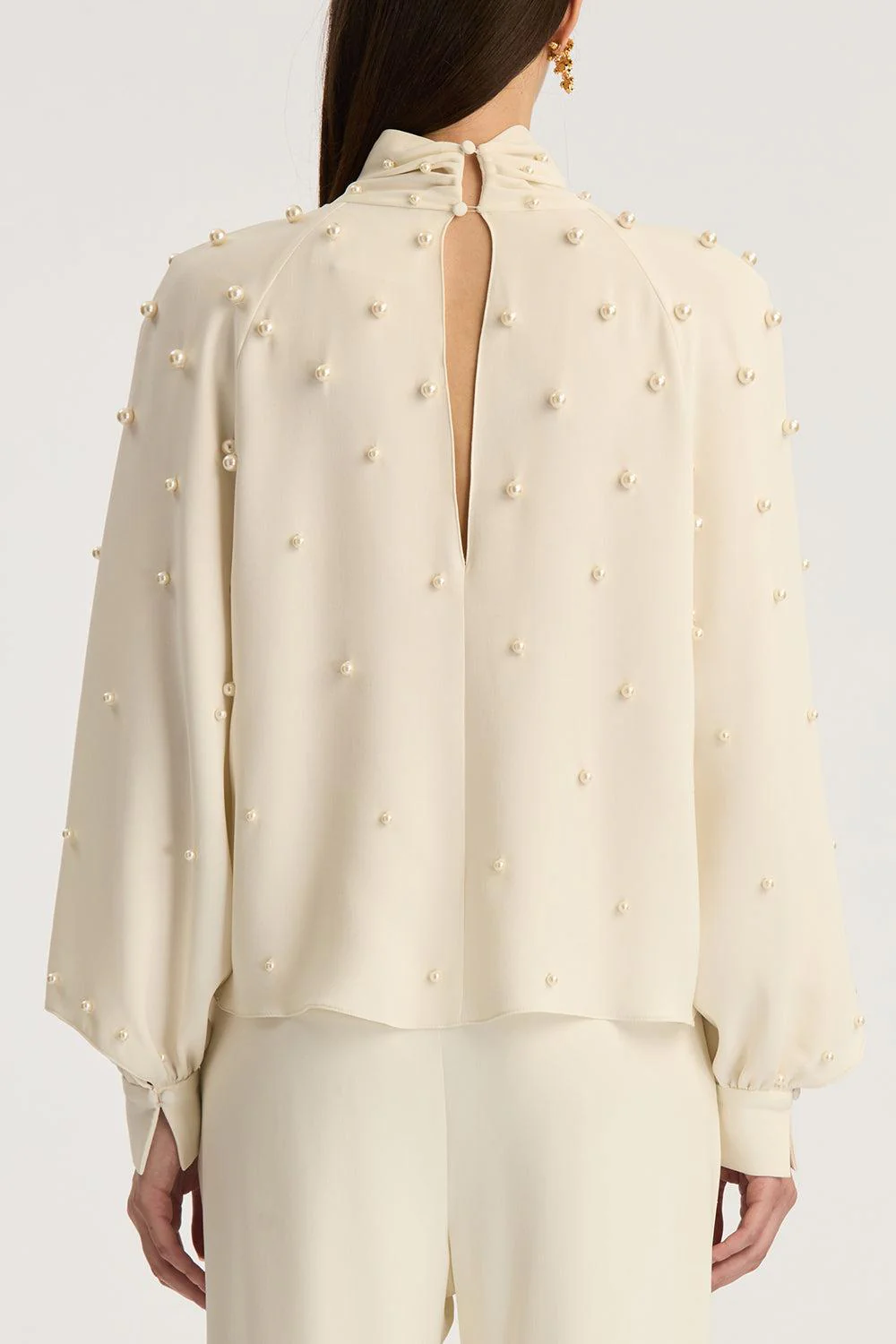 Long Sleeve Pearl Embroidered Blouse - Image 6
