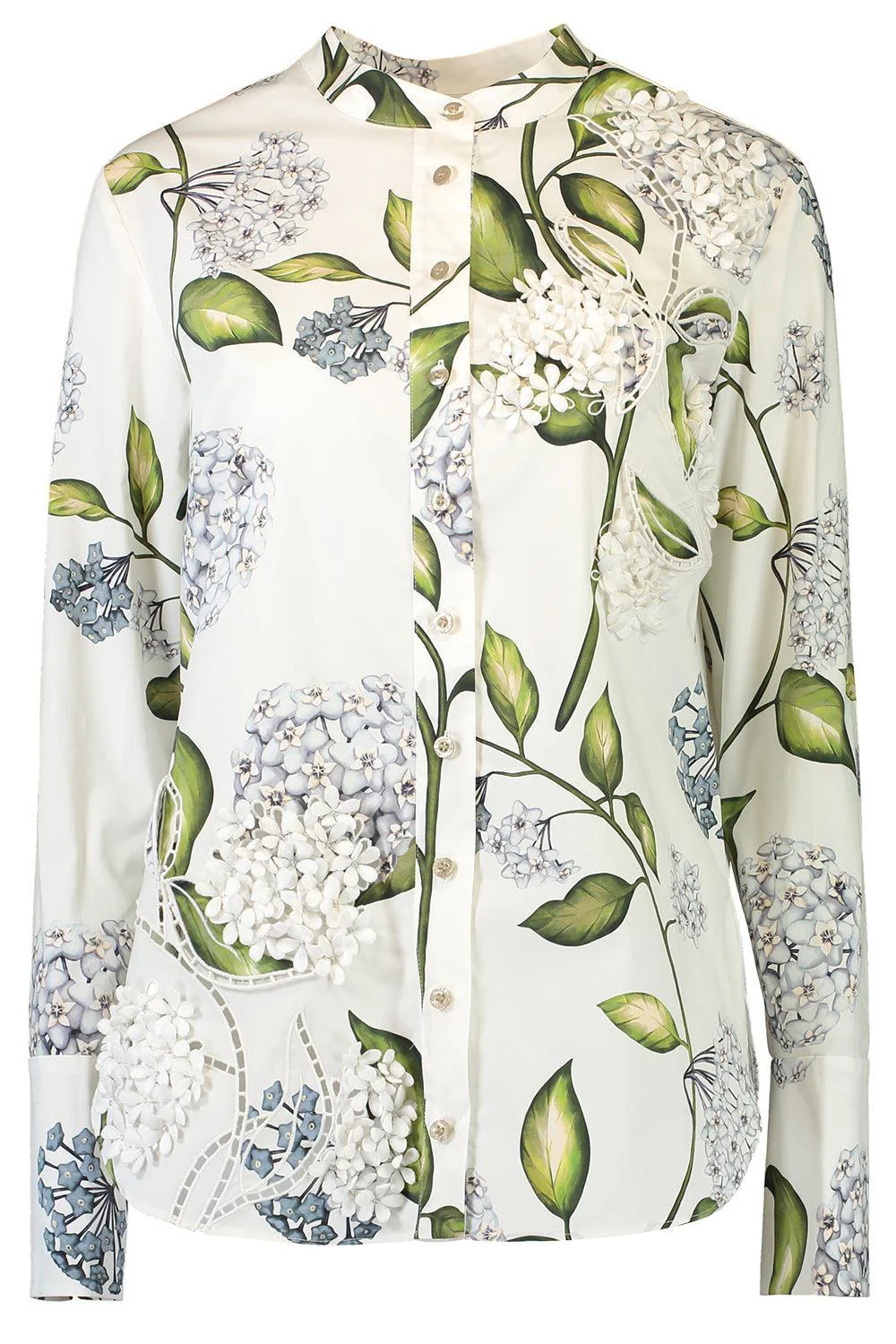 Long Sleeve Porcelain Flower Blouse