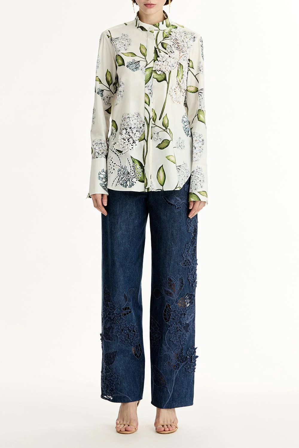 Long Sleeve Porcelain Flower Blouse - Image 2