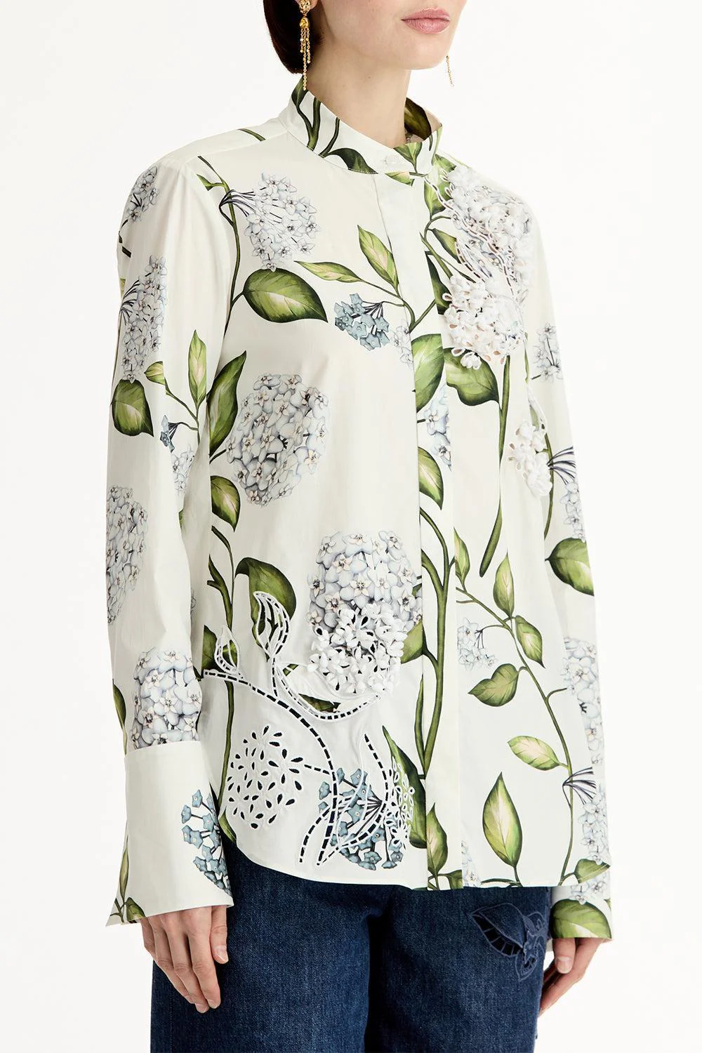 Long Sleeve Porcelain Flower Blouse - Image 3