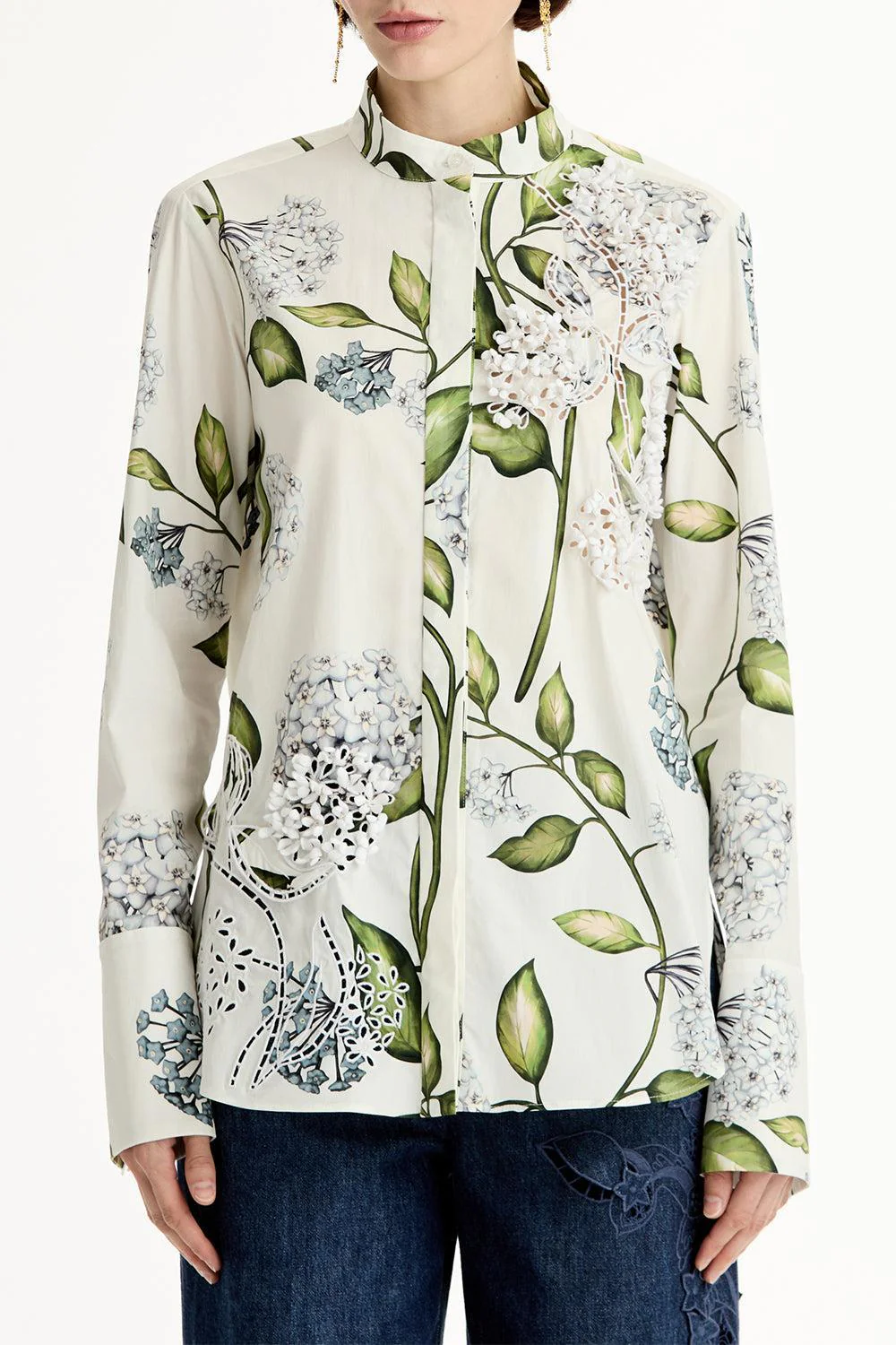 Long Sleeve Porcelain Flower Blouse - Image 4