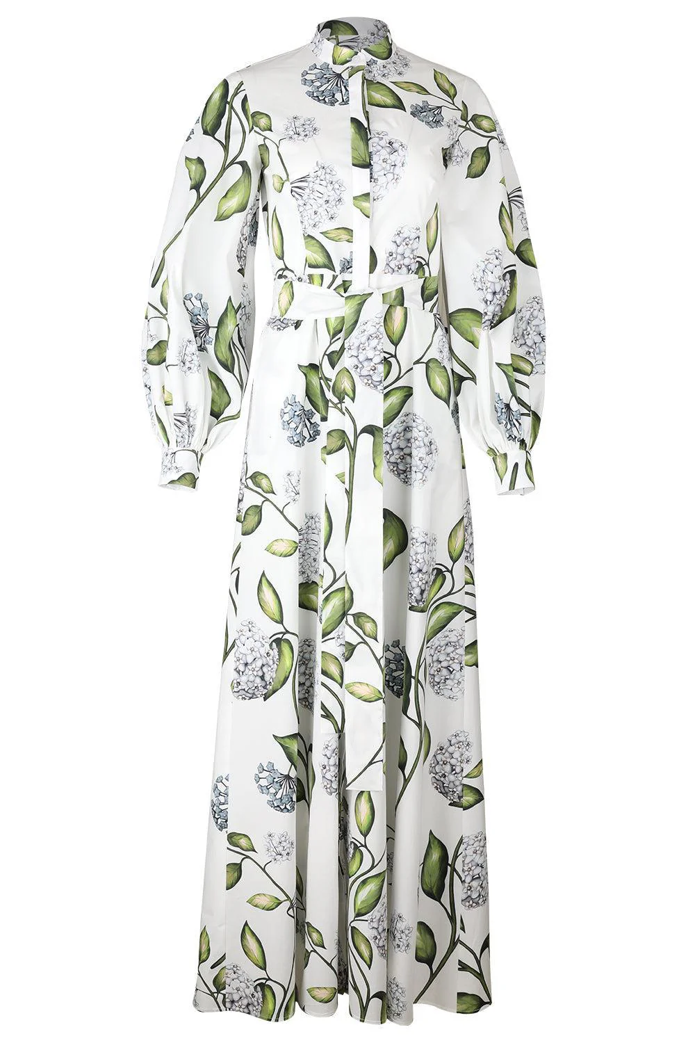 Long Sleeve Porcelain Flowers Caftan