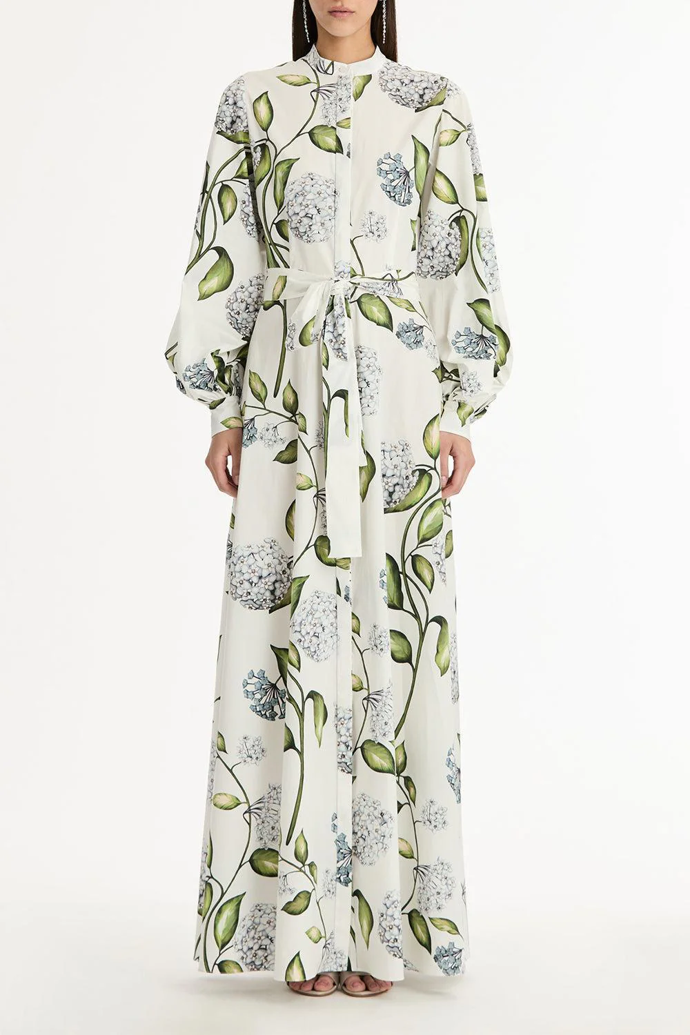 Long Sleeve Porcelain Flowers Caftan - Image 2