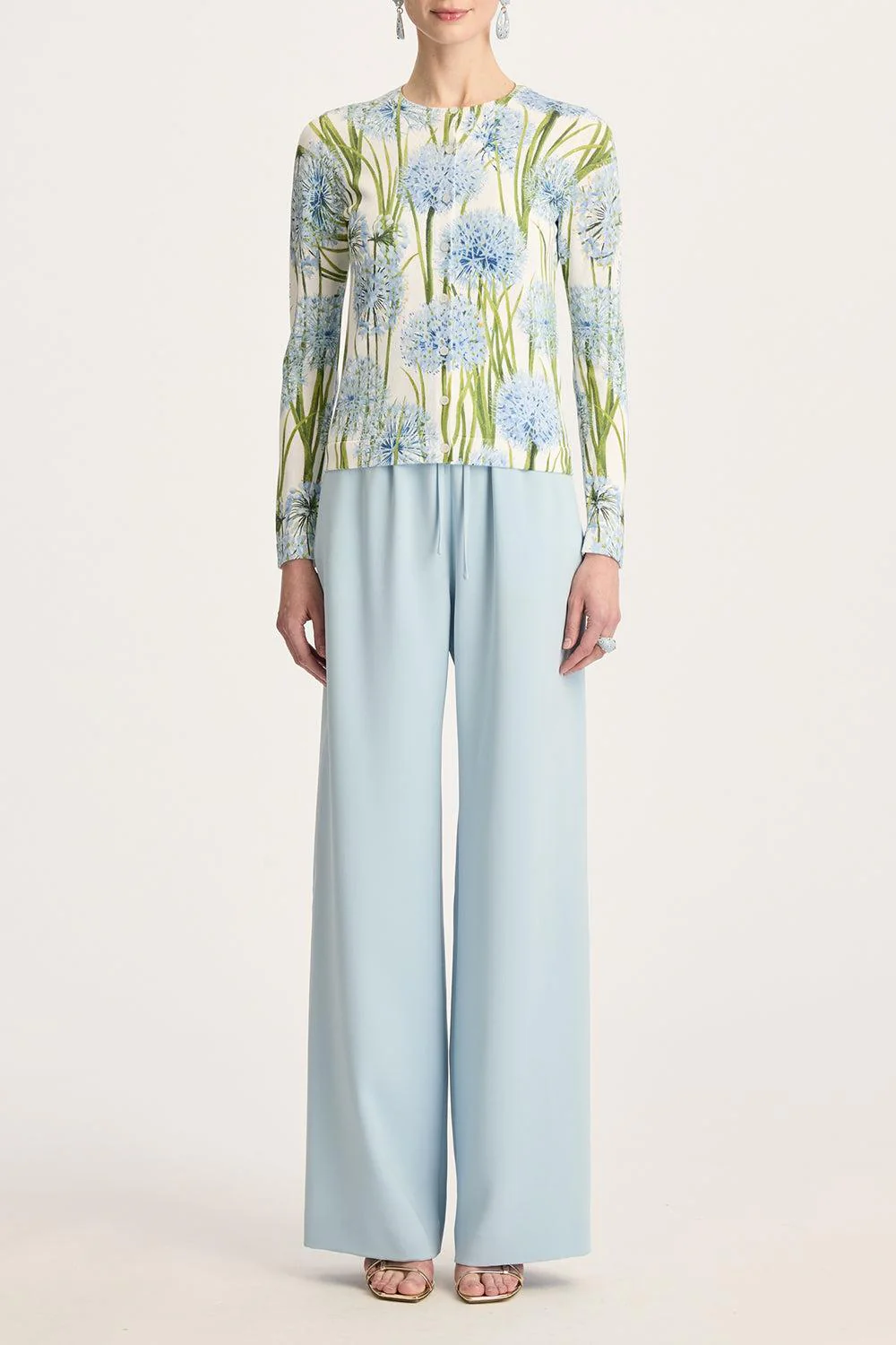 Long Sleeve Printed Allium Cardigan - Image 2