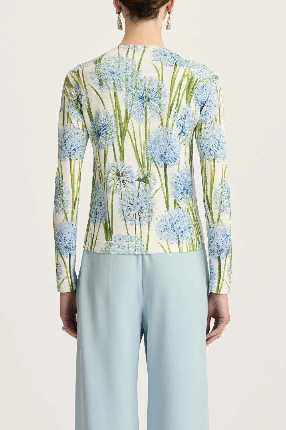 Long Sleeve Printed Allium Cardigan - Image 5