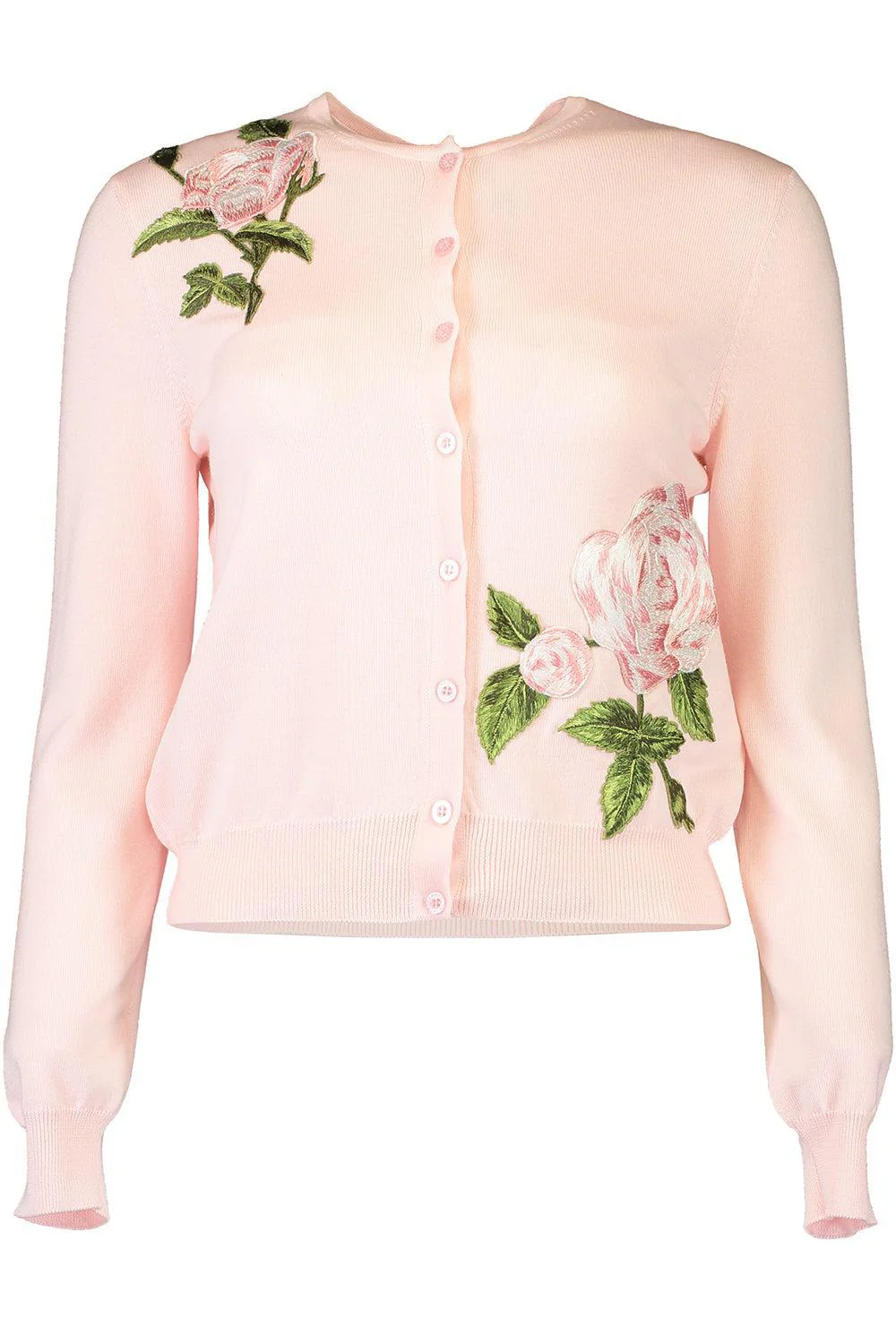 Long Sleeve Rose Embroidered Cardigan