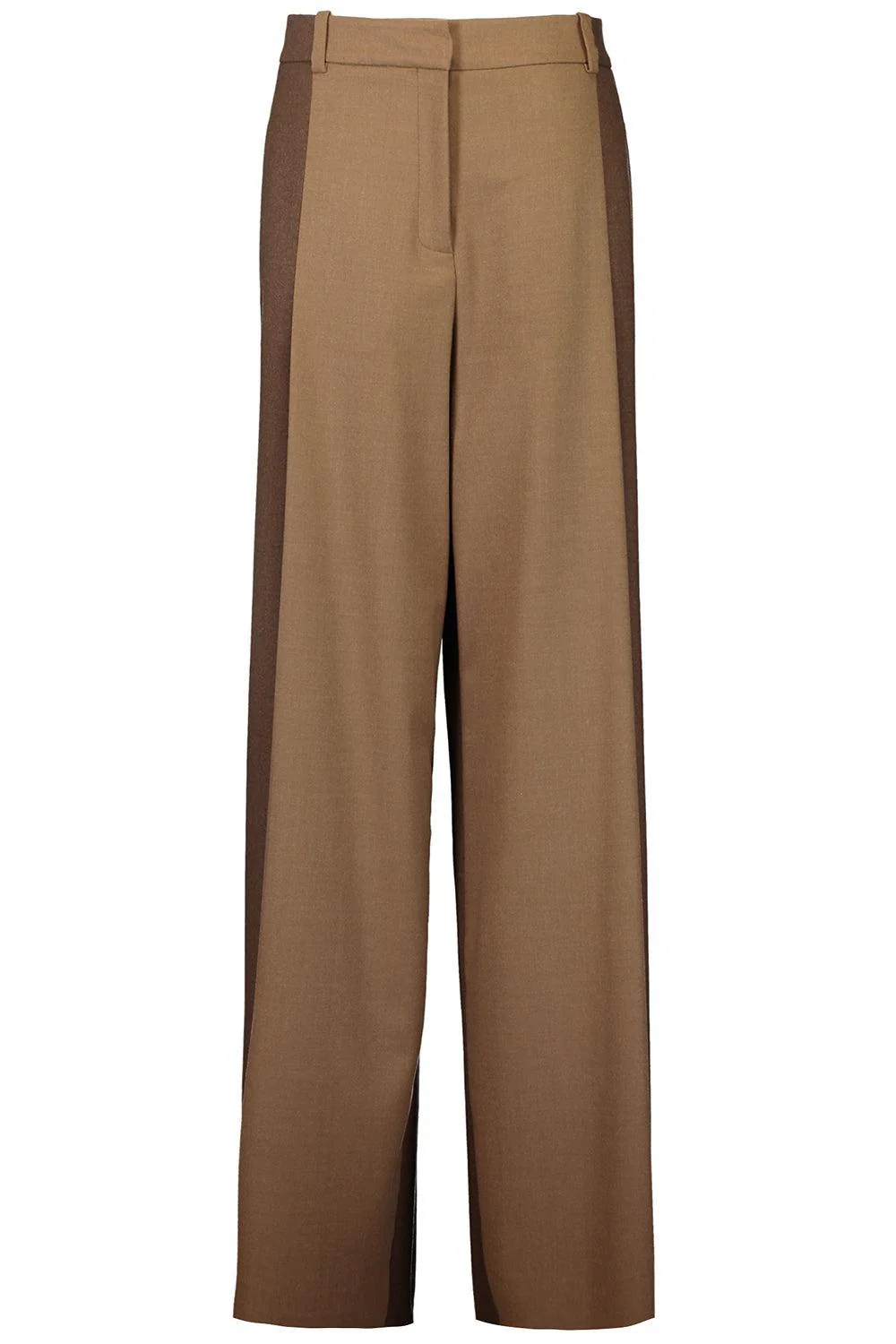 Mixed Pleated Wide-Leg Pants