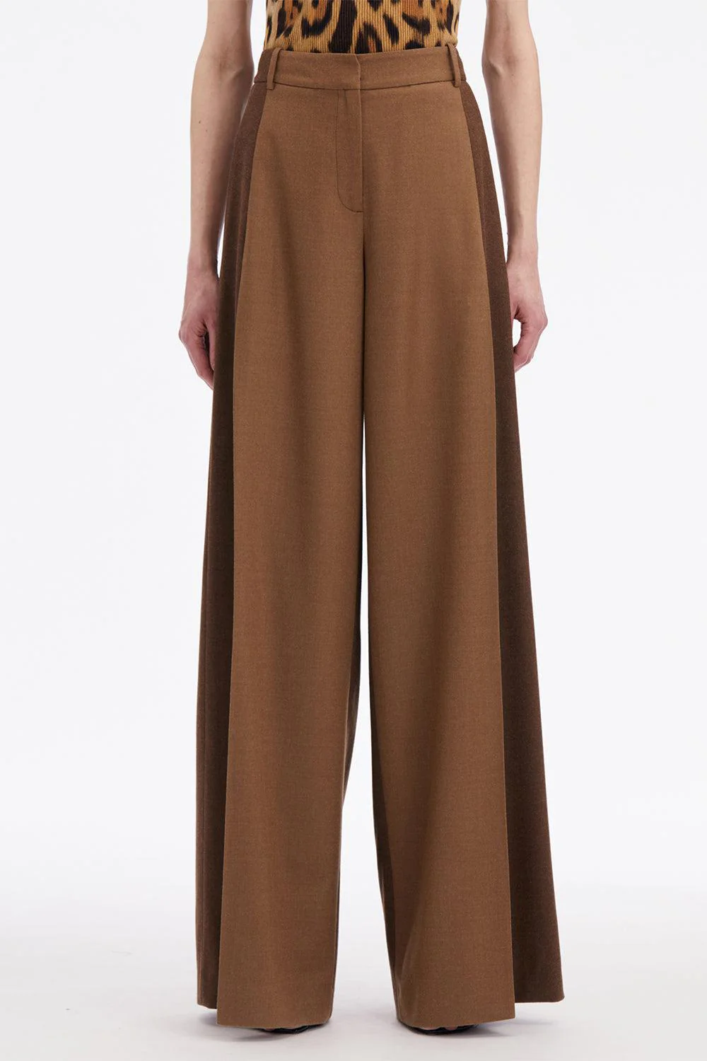 Mixed Pleated Wide-Leg Pants - Image 4