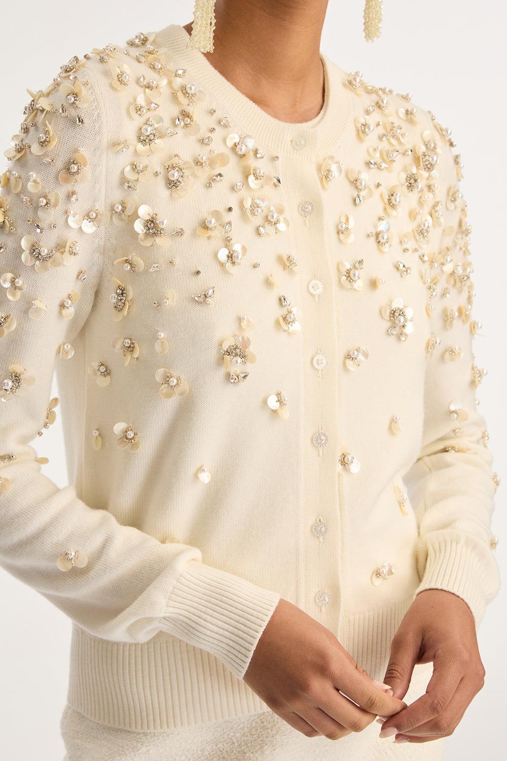 Mother of Pearl Embroidered Cardigan - Image 3