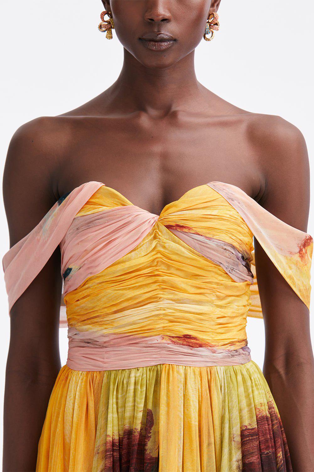 Off Shoulder Abstract Gown - Image 3