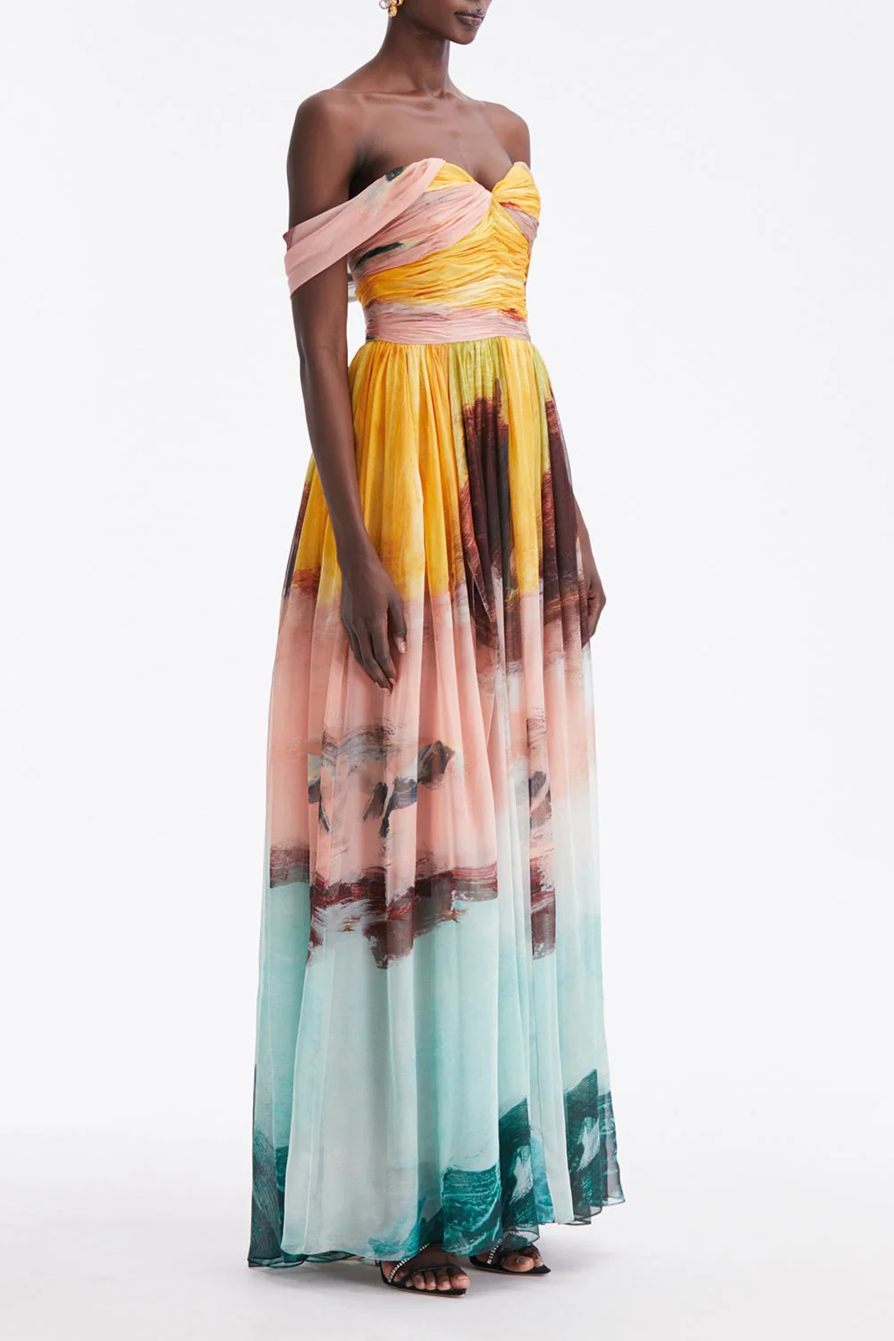 Off Shoulder Abstract Gown - Image 4