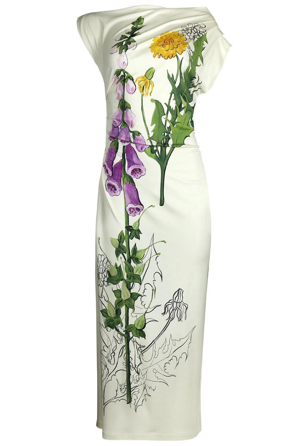 Off Shoulder Foxglove Drape Dress