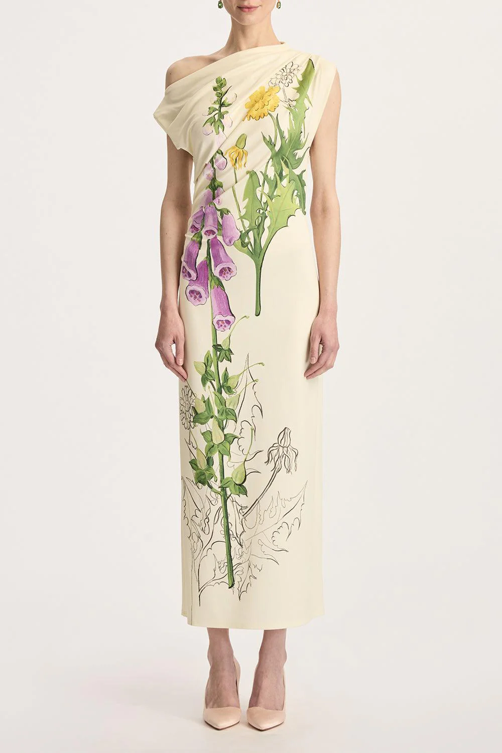 Off Shoulder Foxglove Drape Dress - Image 2