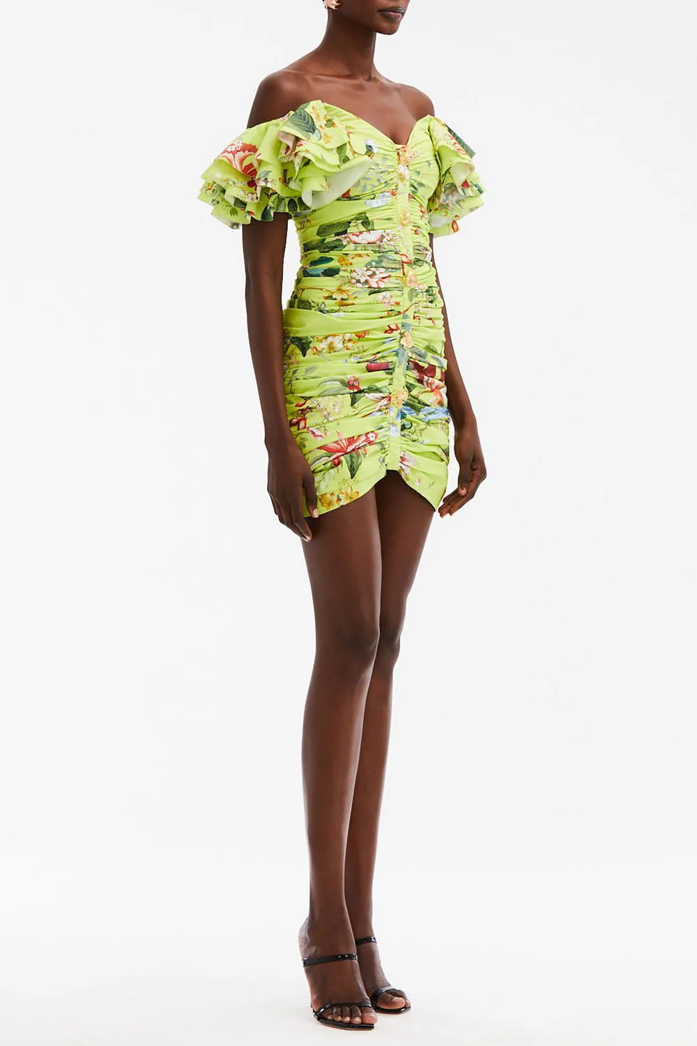 Off Shoulder Ruffle Mini Dress - Image 3